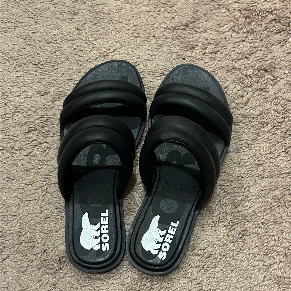 Sorel Women's Black Slide Sandals